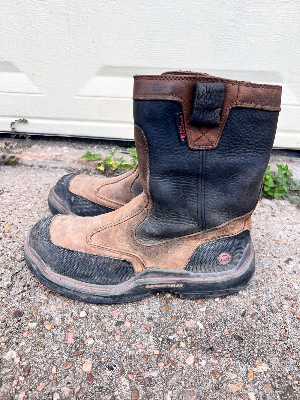 Wolverine Brown and Black Men's Cowboy Work Boots